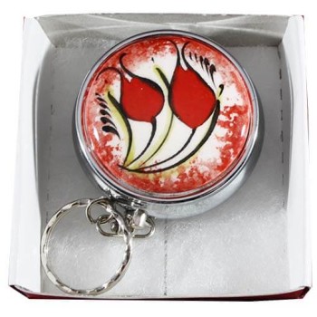 Rote Tulpen Iznik Keramik Pill Box - Çini Evi