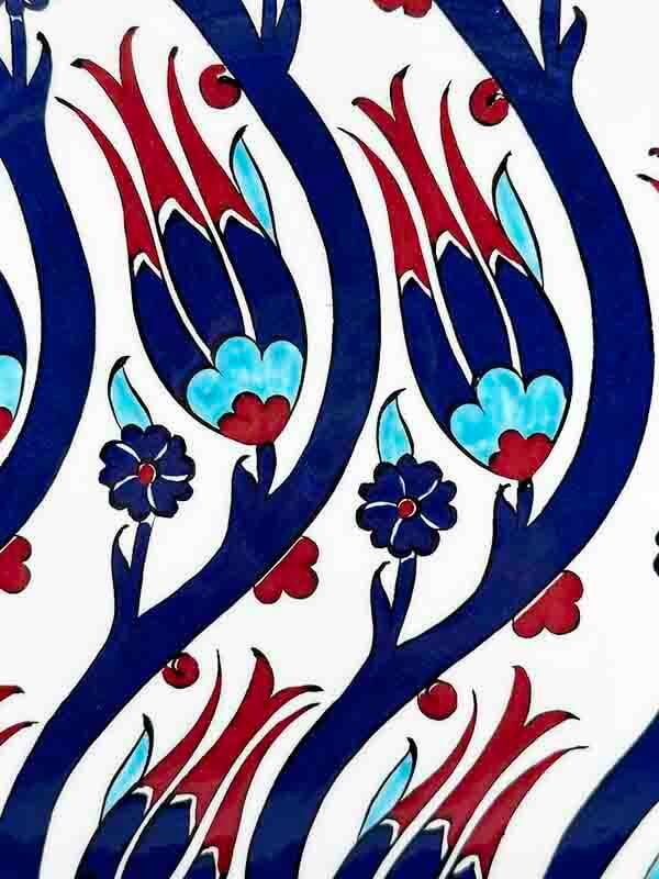 S Tulip Motif 25 cm Iznik Ceramic Plate - 2