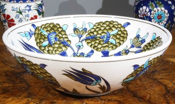 Şam Tarzı 30 cm İznik Kase - Çini Evi