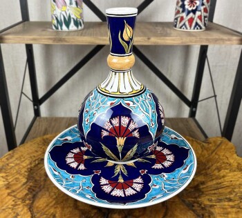 Saray Karanfili – İznik Çini Vazo Tabak Seti - Çini Evi