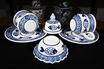 Sazan Motifli Çini Kahve Seti - Çini Evi (1)