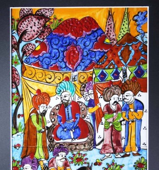 Scène de chasse en panneau de carreaux ottoman Iznik - Çini Evi (1)