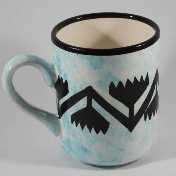 Seljuk Pattern Iznik Pottery Mug - Çini Evi (1)