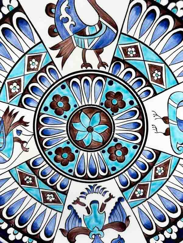 Seljuk Bird 30 cm Iznik Ceramic Plate - 2