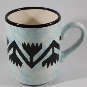 Seljuk Pattern Iznik Ceramic Mug - Çini Evi