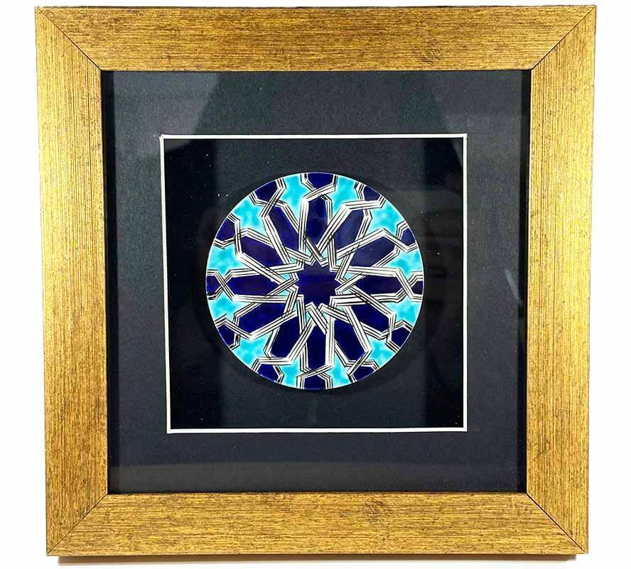 Seljuk Star Motif Matted Iznik Ceramic Plaque - 1