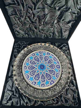 Seljuk Star Motif Silver-Plated Plate 25 cm - 2