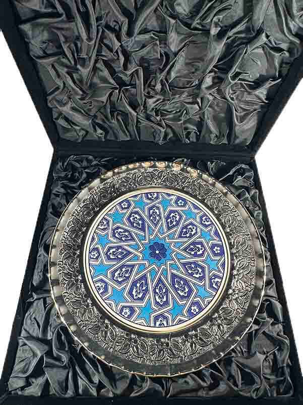 Seljuk Star Motif Silver-Plated Plate 25 cm - 2