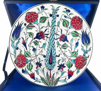 Selvi Bahçesi – İznik Çini Tabak - Çini Evi