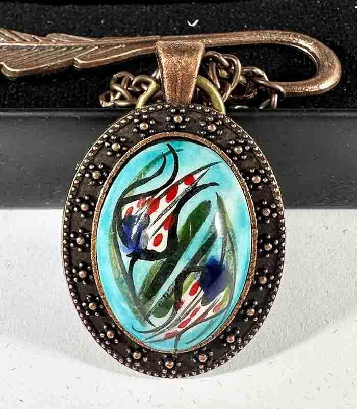 Serre-livres en céramique d’Iznik – Motif Deux Tulipes - 1