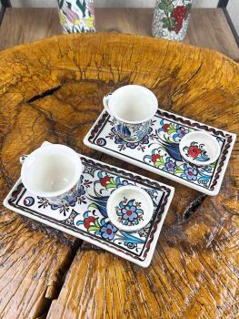 Service à café turc en céramique d’Iznik à offrir à la personne aimée - 3