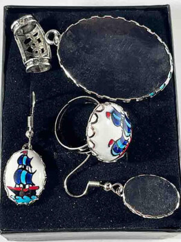Set de bijoux en céramique d’Iznik motif galion - 2