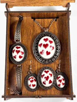 Set de bijoux en céramique d’Iznik motif cœur, cadeau pour amoureux - 2