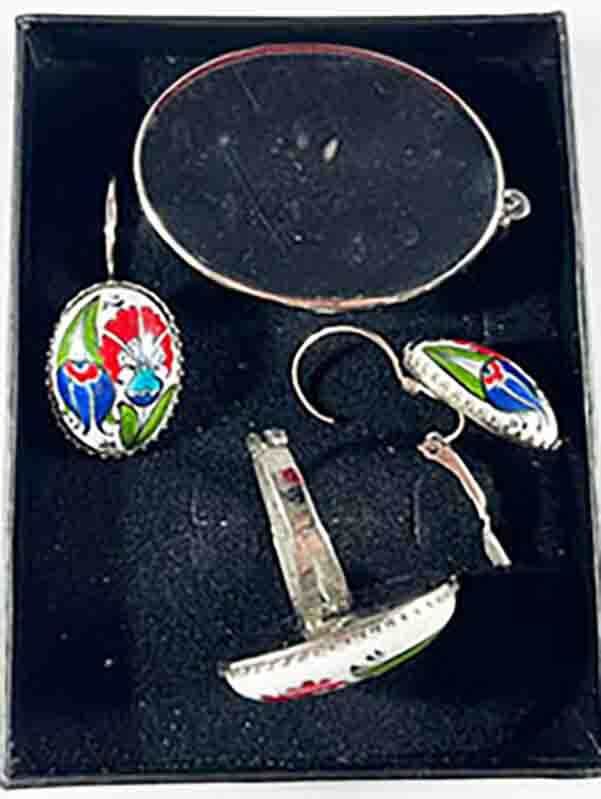 Set de bijoux motif œillet et tulipe inversée - 2