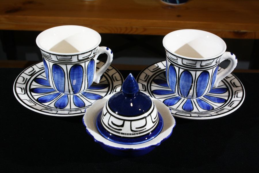 Set de café Iznik motif Millet işi pour 2 personnes - 1