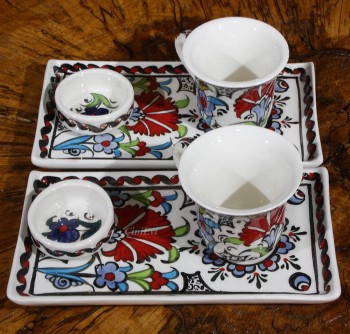 Set de café motif œillet - Çini Evi