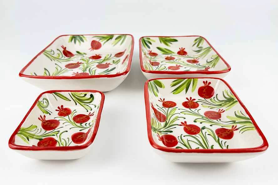 Set de 4 coupelles en céramique à motif de jardin de grenades - 2