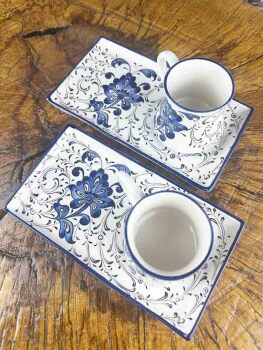Set de présentation pour café style Iznik à motif de lotus bleu – cadeau raffiné - 3