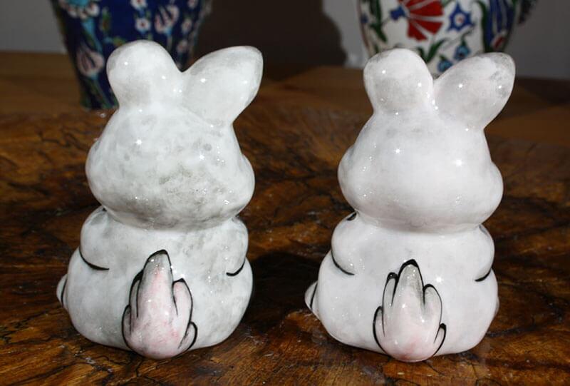 Set of 2 Rabbit Figurines - 3