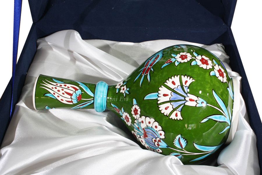 Set vase et plat Iznik à motif jardin de nuit - 4