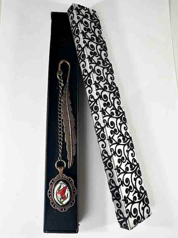 Signet en Céramique d’Iznik – Motif de Tulipe sur Fond Noir, Inspiré des Civilisations Anciennes - 2