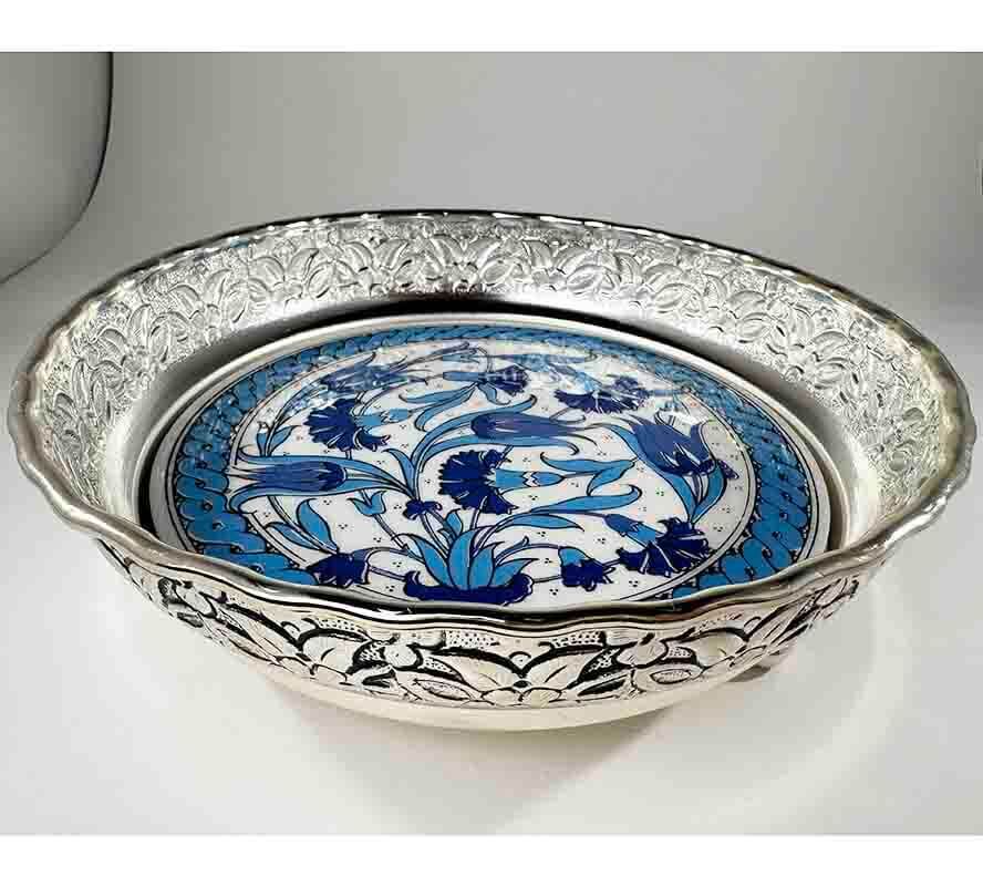 Silberfarbene Zuckerdose mit Tulpen- und Nelkenmotiv – Elegantes Geschenk für offizielle Anlässe - 1