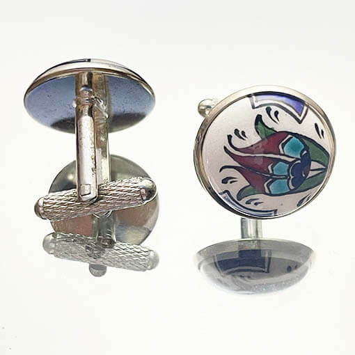 Single Tulip Ceramic Cufflinks - 1