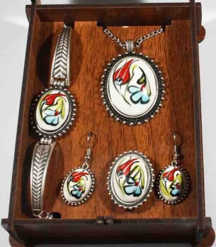 Single Tulip Jewelry Set - Çini Evi