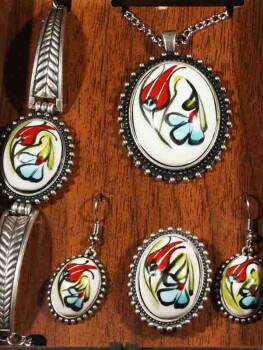 Single Tulip Jewelry Set - Çini Evi (1)