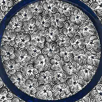 Siyah Beyaz Ahenk – İznik Çini Tabak - Çini Evi (1)