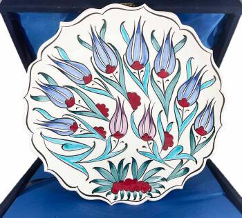 Special Collection 25 cm Iznik Ceramic Plate - Çini Evi