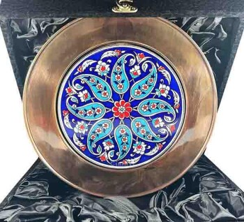 Special Gift Copper Iznik Ceramic Plate - Çini Evi