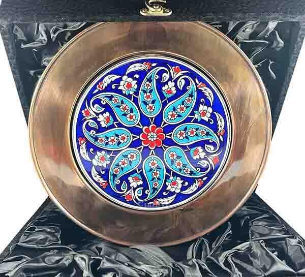 Special Gift Copper Iznik Ceramic Plate - 1