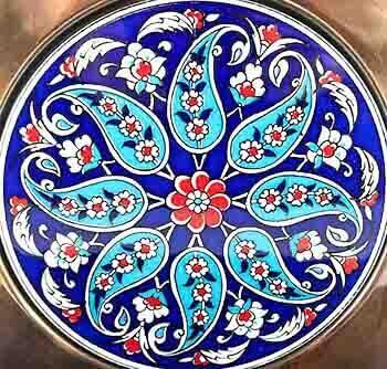 Special Gift Copper Iznik Ceramic Plate - 2