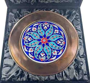 Special Gift Copper Iznik Ceramic Plate - 3