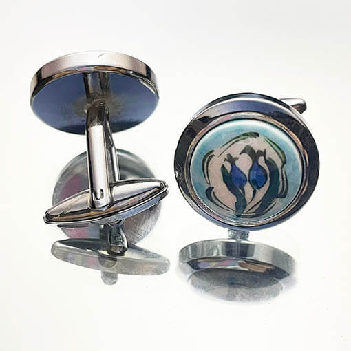 Special Tulip Cufflinks – Iznik-Keramik-Manschettenknöpfe mit Tulpenmotiv - 1