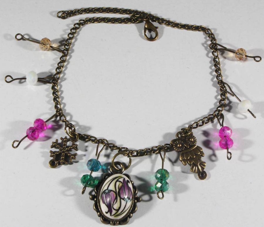 Special Tulips Iznik Ceramic Anklet - 1