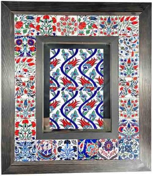Spiegel mit keramikgefliestem Iznik-Musterrahmen - 1
