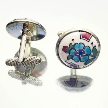 Spring Motif Iznik Ceramic Cufflinks - Çini Evi