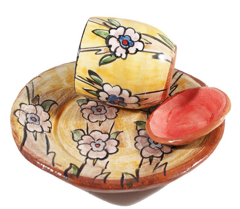 Spring Pattern Clay Coffee Cup - 3