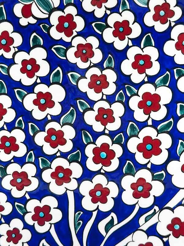 Staatsgeschenk, Iznik Çini Teller mit Lebensbaum-Motiv auf blauem Grund - 2