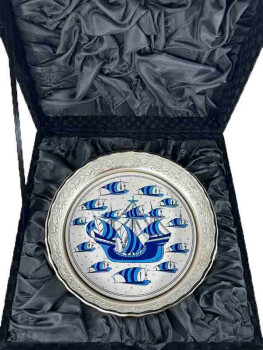 Sucrier Argenté avec Motif de Galion – Cadeau Nautique d’Inspiration Ottomane - Çini Evi (1)