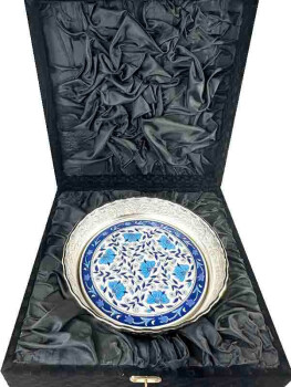 Sucrier Argenté avec Motifs Végétaux – Cadeau Institutionnel Élégant Inspiré des Céramiques d’Iznik - 3