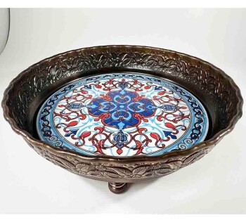 Sucrier Doré en Cuivre avec Motif Géométrique – Cadeau Élégant pour la Nouvelle Année - Çini Evi