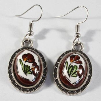 Süt Kahve İznik Küpe - Çini Evi