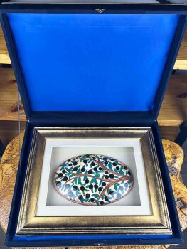 Symbol of Peace and Abundance – Handmade Iznik Tile Wall Art with Olive Tree Motif - 3