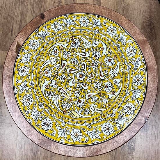 Table basse en céramique d’Iznik – Motif lotus vert – Cadeau de pendaison de crémaillère - 2