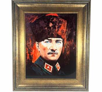 Tableau de Mustafa Kemal Atatürk – Élégance et Mémoire - Çini Evi