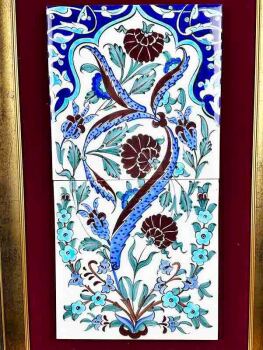 Tableau d’Entreprise en Céramique d’Iznik 20x40 cm – Motif Fleur de Grenade - Çini Evi (1)