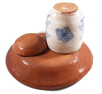 Tasse à café en argile motif bleu - Çini Evi (1)